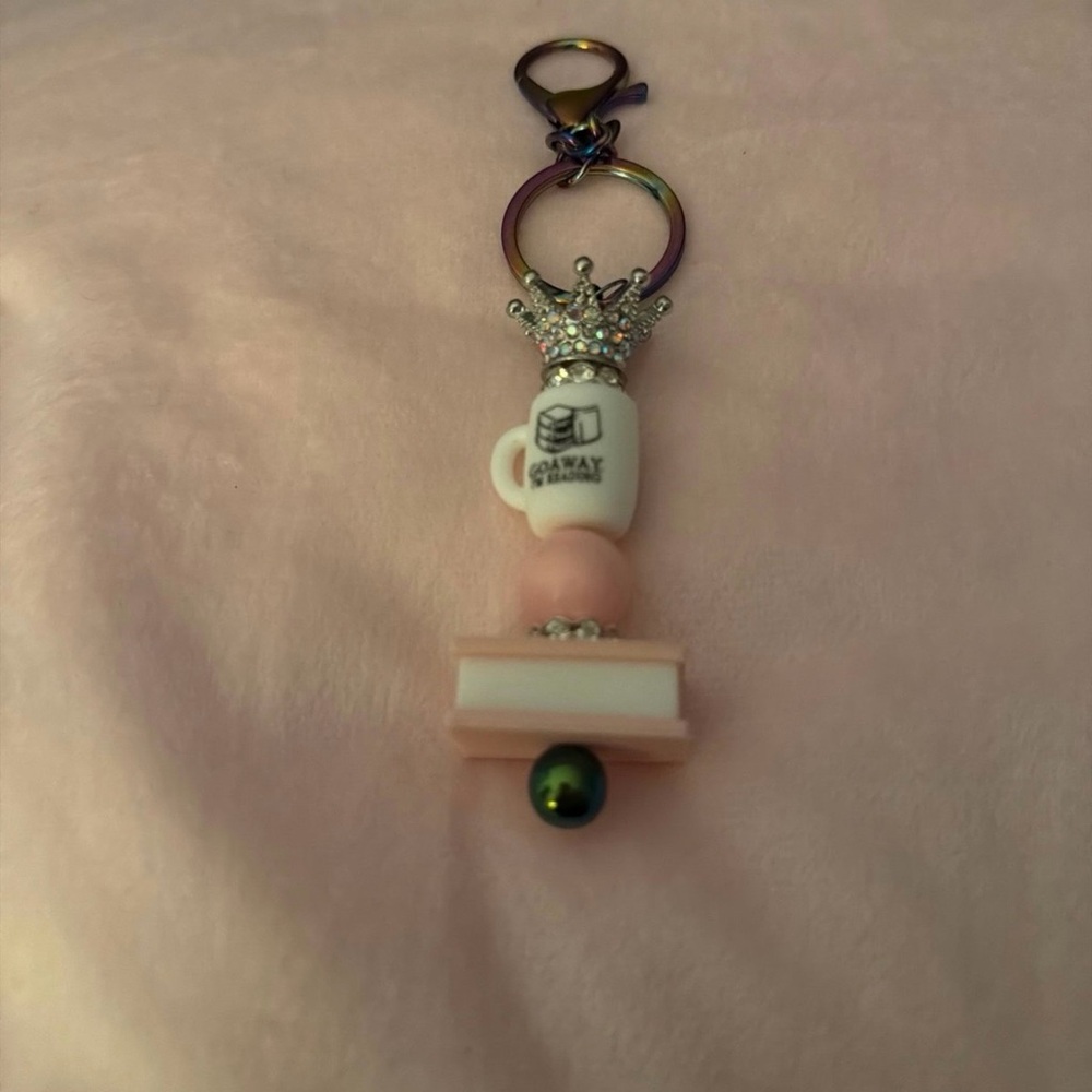 Elegant Pink and Silver Keychain